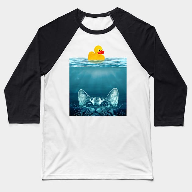 Paws the ducky Baseball T-Shirt by clingcling